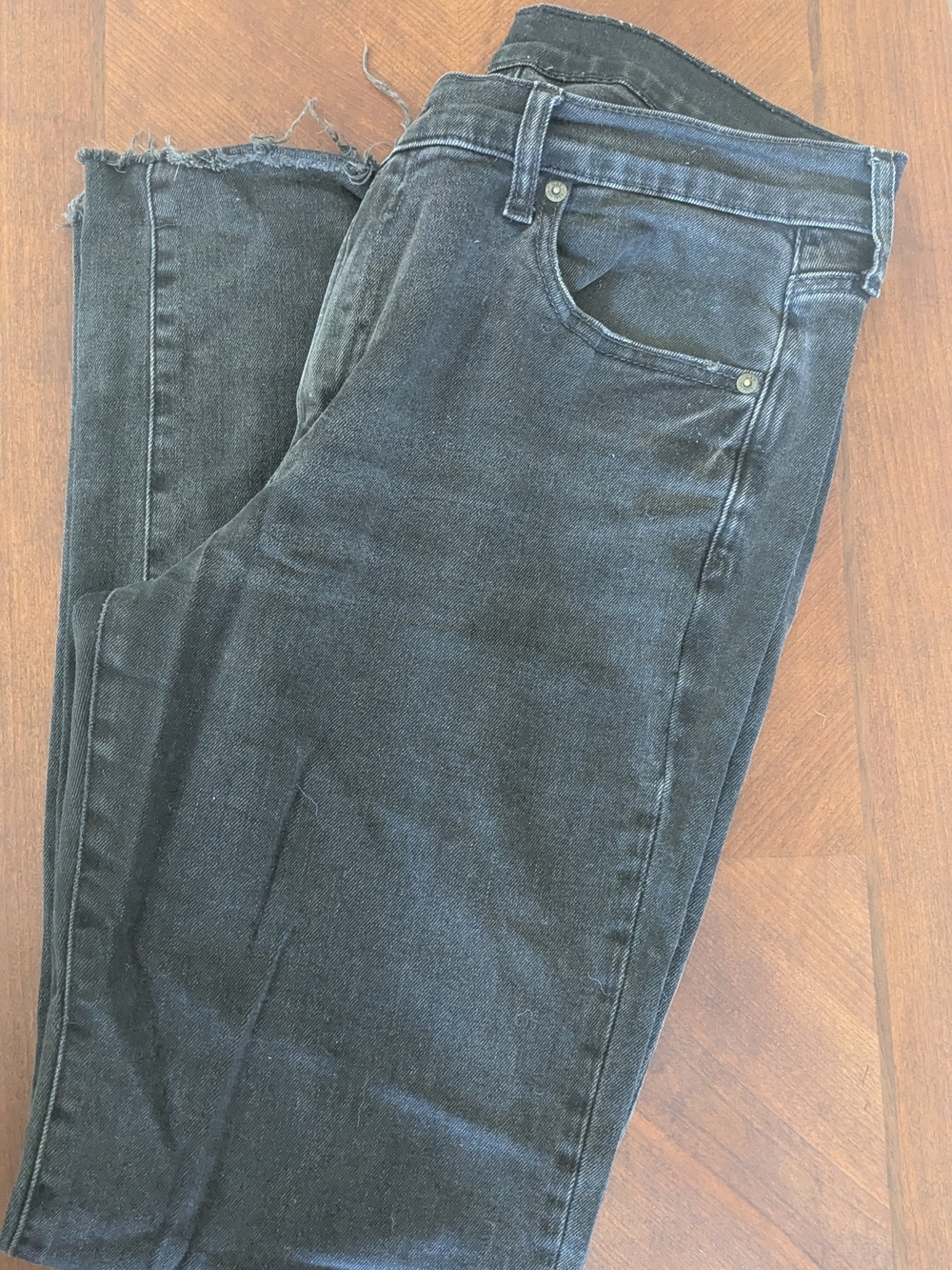 GAP Girlfriend Jeans - Washed Black Long Length